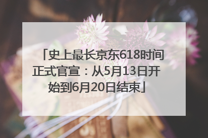 史上最长京东618时间正式官宣：从5月13日开始到6月20日结束