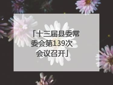 十三届县委常委会第139次会议召开