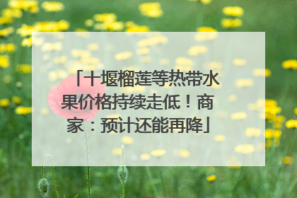 十堰榴莲等热带水果价格持续走低！商家：预计还能再降