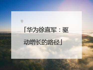 华为徐直军：驱动增长的路径