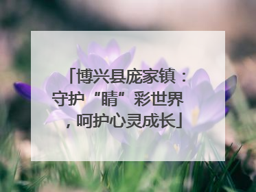 博兴县庞家镇：守护“睛”彩世界，呵护心灵成长