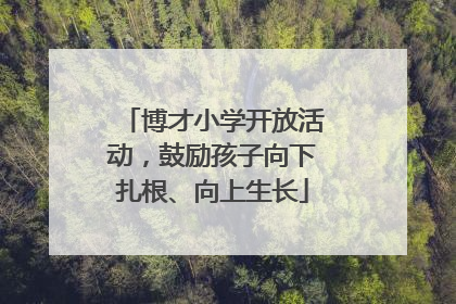 博才小学开放活动，鼓励孩子向下扎根、向上生长