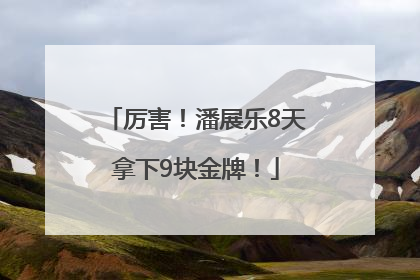 厉害！潘展乐8天拿下9块金牌！