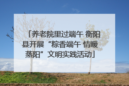 养老院里过端午 衡阳县开展“粽香端午 情暖蒸阳”文明实践活动