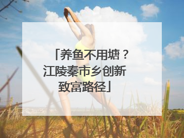 养鱼不用塘？江陵秦市乡创新致富路径