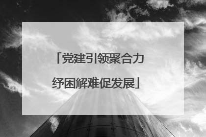 党建引领聚合力 纾困解难促发展