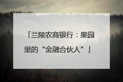兰陵农商银行：果园里的“金融合伙人”
