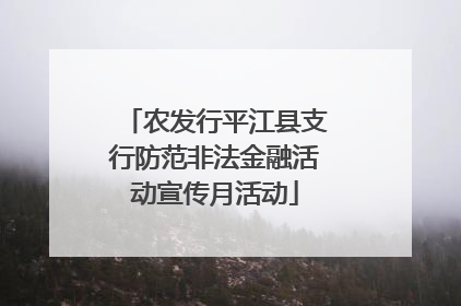 农发行平江县支行防范非法金融活动宣传月活动