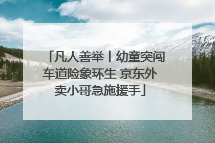 凡人善举丨幼童突闯车道险象环生 京东外卖小哥急施援手