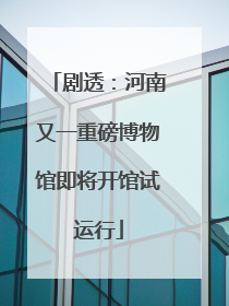 剧透：河南又一重磅博物馆即将开馆试运行