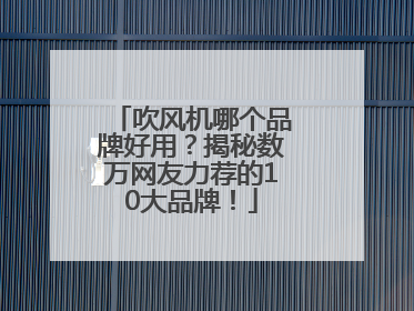 吹风机哪个品牌好用？揭秘数万网友力荐的10大品牌！