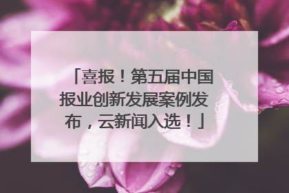 喜报！第五届中国报业创新发展案例发布，云新闻入选！
