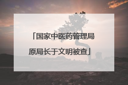 国家中医药管理局原局长于文明被查