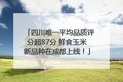 四川唯一平均品质评分超87分 鲜食玉米新品种在成都上线！