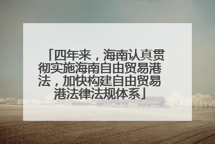 四年来，海南认真贯彻实施海南自由贸易港法，加快构建自由贸易港法律法规体系