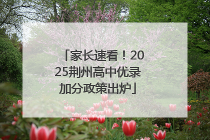 家长速看！2025荆州高中优录加分政策出炉