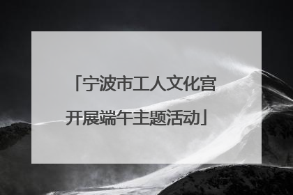 宁波市工人文化宫开展端午主题活动