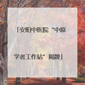 安阳中医院“中原学者工作站”揭牌