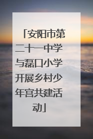 安阳市第二十一中学与磊口小学开展乡村少年宫共建活动