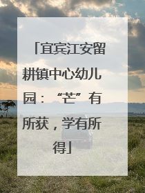 宜宾江安留耕镇中心幼儿园：“芒”有所获，学有所得