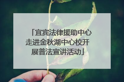 宜宾法律援助中心走进金秋湖中心校开展普法宣讲活动