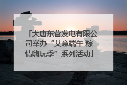 大唐东营发电有限公司举办“艾意端午 粽情嗨玩季”系列活动
