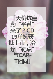 天价抗癌药“平替”来了？CD19单抗获批上市，治疗“靶点”与CAR-T相同