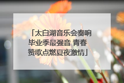 太白湖音乐会奏响毕业季最强音 青春赞歌点燃夏夜激情
