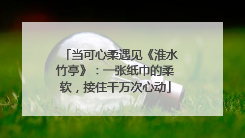 当可心柔遇见《淮水竹亭》：一张纸巾的柔软，接住千万次心动