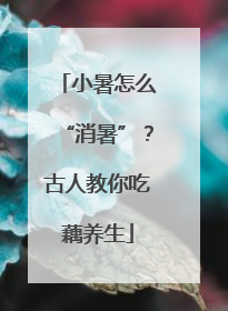 小暑怎么“消暑”？古人教你吃藕养生
