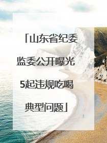 山东省纪委监委公开曝光5起违规吃喝典型问题