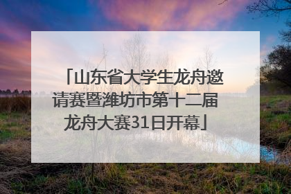 山东省大学生龙舟邀请赛暨潍坊市第十二届龙舟大赛31日开幕