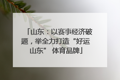 山东：以赛事经济破题，举全力打造“好运山东” 体育品牌