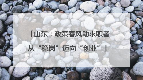 山东：政策春风助求职者 从“稳岗”迈向“创业”