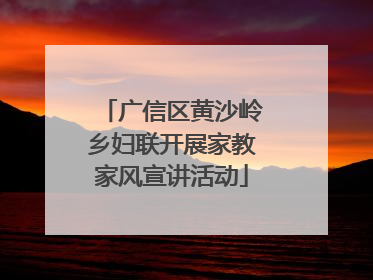 广信区黄沙岭乡妇联开展家教家风宣讲活动