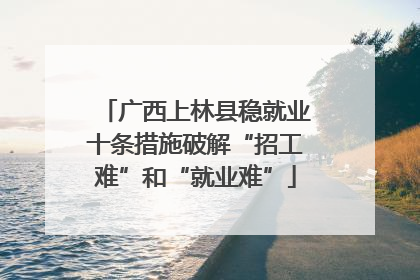 广西上林县稳就业十条措施破解“招工难”和“就业难”