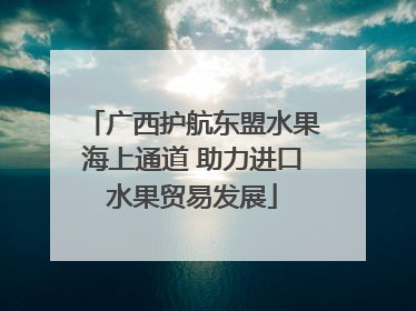 广西护航东盟水果海上通道 助力进口水果贸易发展