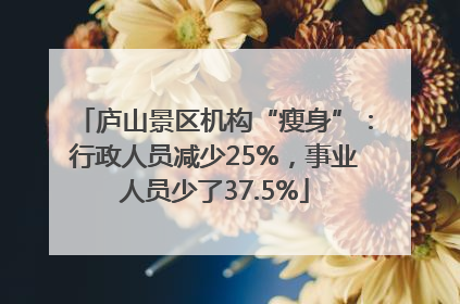 庐山景区机构“瘦身”：行政人员减少25%，事业人员少了37.5%