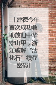 建德今年首次成功救助放归中华穿山甲，浙江破解“活化石”续存密码