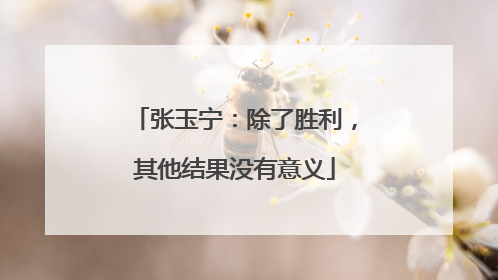 张玉宁：除了胜利，其他结果没有意义