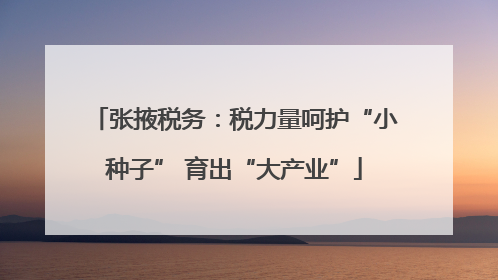 张掖税务：税力量呵护“小种子” 育出“大产业”