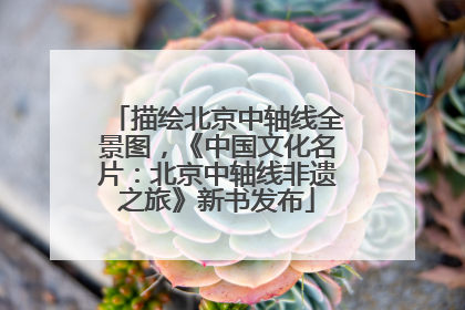 描绘北京中轴线全景图，《中国文化名片：北京中轴线非遗之旅》新书发布