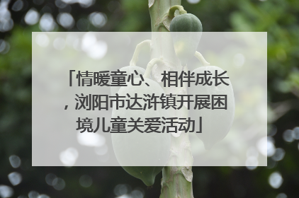 情暖童心、相伴成长，浏阳市达浒镇开展困境儿童关爱活动