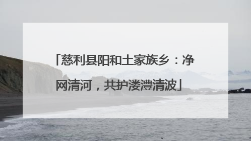 慈利县阳和土家族乡：净网清河，共护溇澧清波