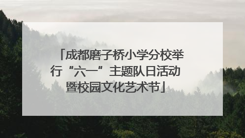 成都磨子桥小学分校举行“六一”主题队日活动暨校园文化艺术节