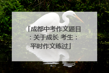 成都中考作文题目：关于成长 考生：平时作文练过