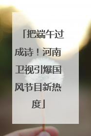 把端午过成诗！河南卫视引爆国风节目新热度