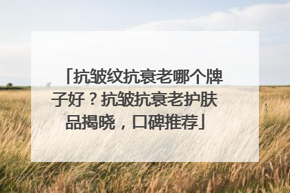 抗皱纹抗衰老哪个牌子好？抗皱抗衰老护肤品揭晓，口碑推荐