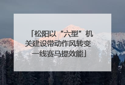 松阳以“六型”机关建设带动作风转变 一线赛马提效能
