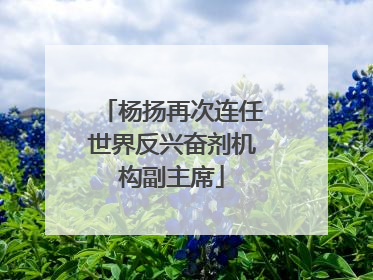 杨扬再次连任世界反兴奋剂机构副主席
